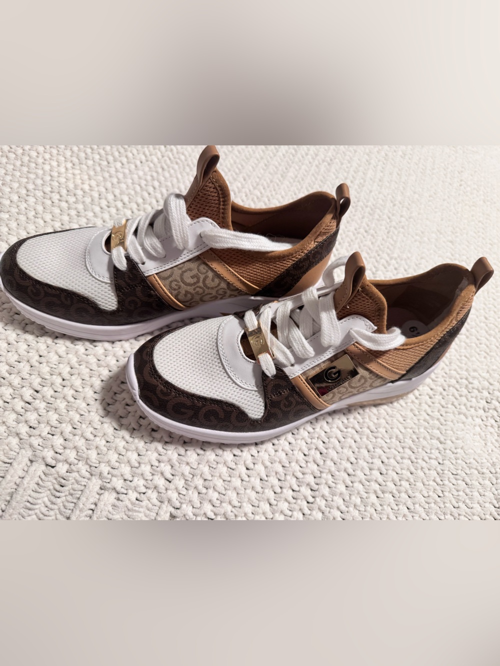 Guess Brown & White Sneakers | New
